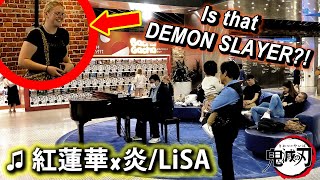 Video thumbnail of "I played DEMON SLAYER OP (Gurenge & Homura) on piano in public and..."