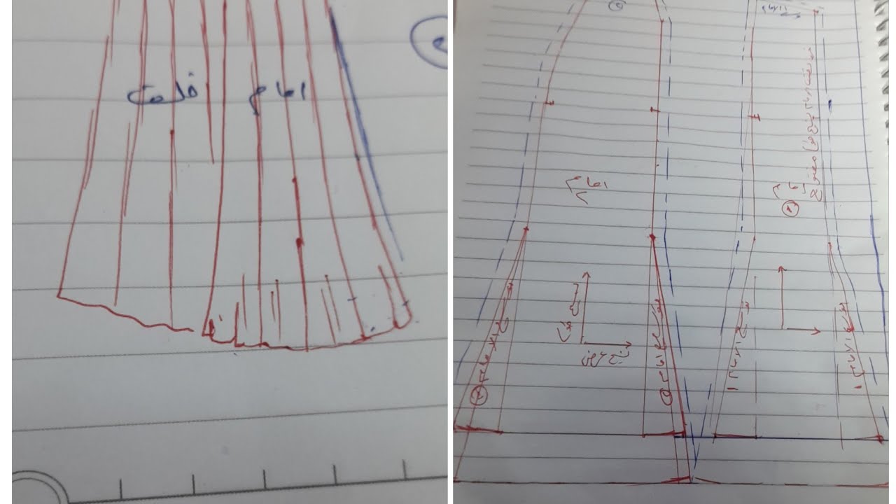 رسم باترون جيبه قصات (٨ قصات) مع التعشيق #رسم -باترون#تعشيق-باترون