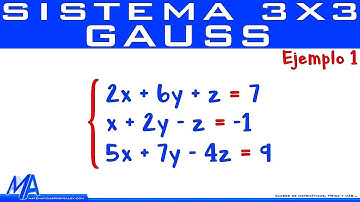 Solución de un sistema de 3x3 método de Gauss | Ejemplo 1