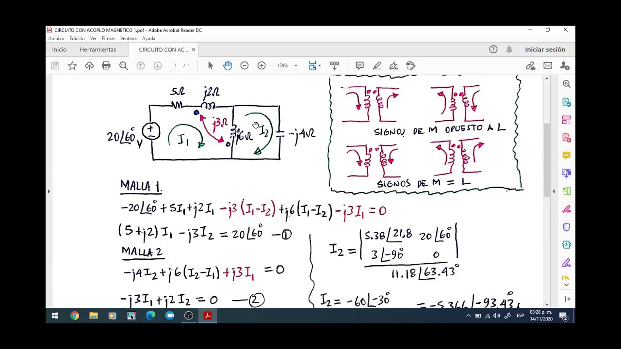CIRCUITO ACOPLO MAGNETICO PROBLEMA PRACTICA 13 2