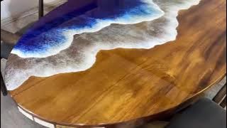 NTS002351 (1620-900-50)- Oval Epoxy Coffee Table with wave