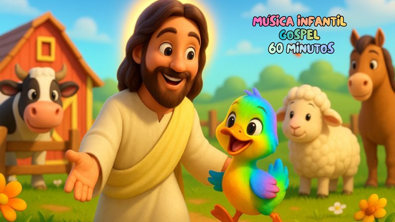 As Aventuras de Jesus na Fazenda | Patinho Colorido | 1 Hora de Música Cristã Infantil Divertida