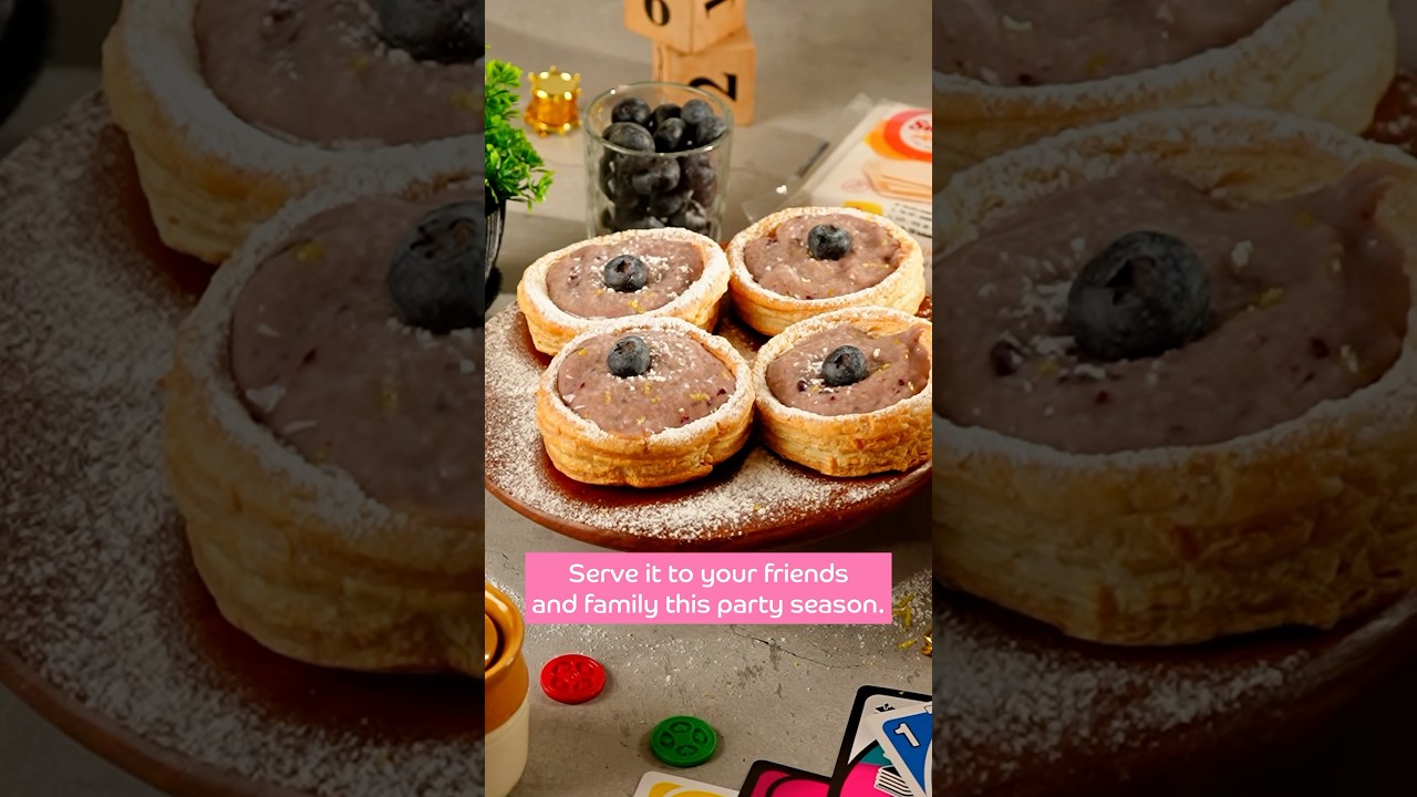 Blueberry Cream Puffs #Switz #GoCreate #PuffPastry #PartyRecipe #PartySnacks #Dessert #Food #Sweet