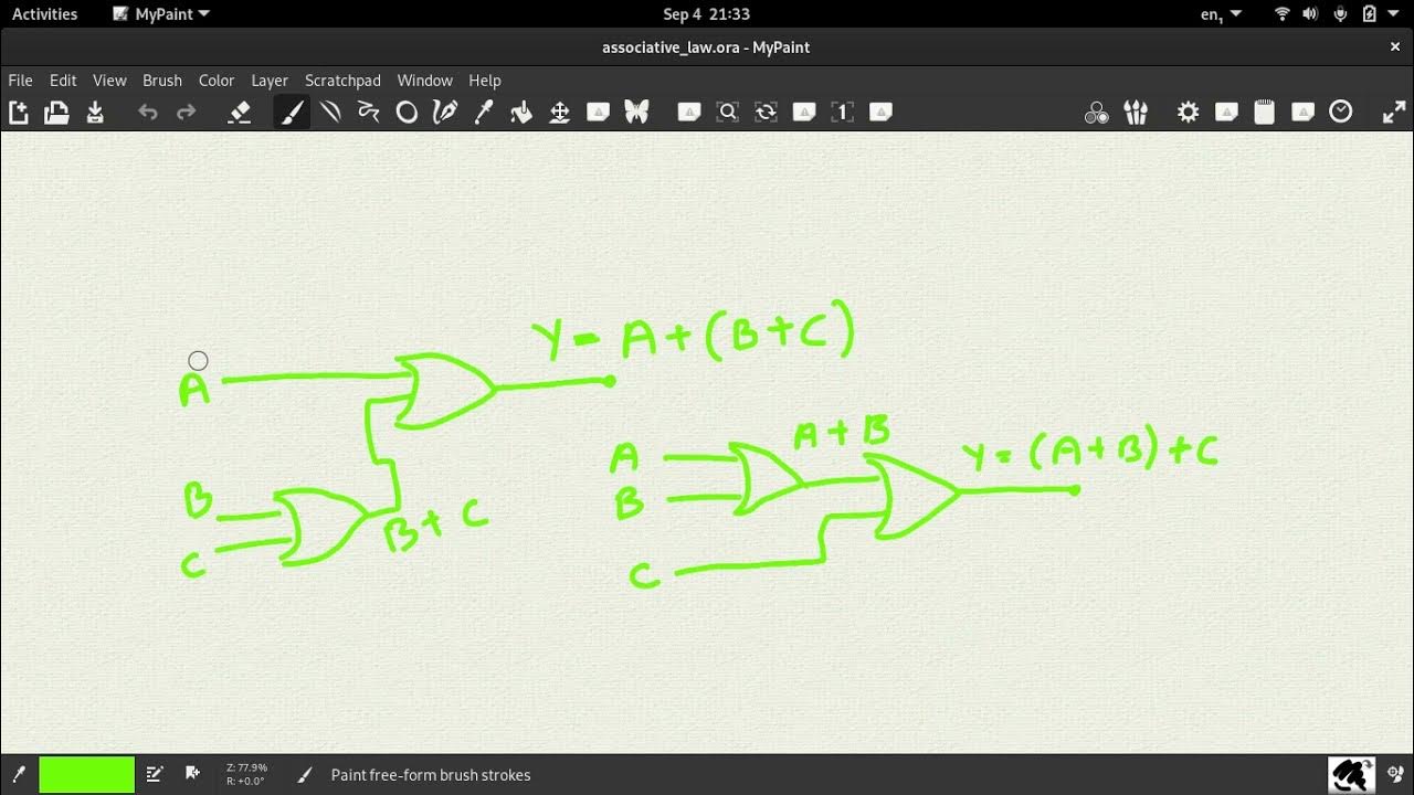 Associative Law in electronic circuit Logic Gates Tinker Cad