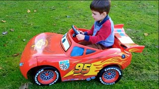 Power Wheels Ride on Lightning Mcqueen Car at the Playground Kids Song