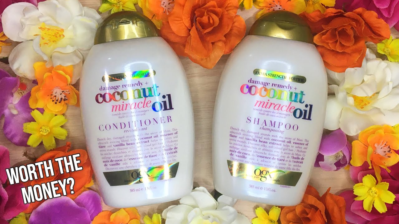 OGX Coconut Miracle Oil Shampoo And Conditioner Hair Wash Day Routine