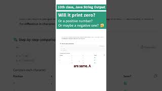 Can You Guess the Output 🤔 Java String compareTo ICSE Class 9–10 #excellenttutorial