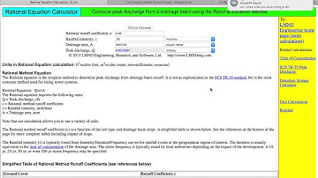 Rainfall Runoff Calculations