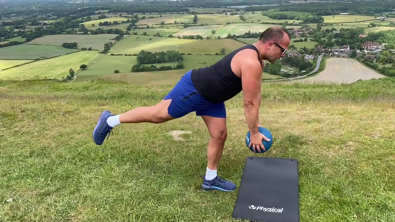 MEDICINE BALL SINGLE LEG RDL Row YouTube