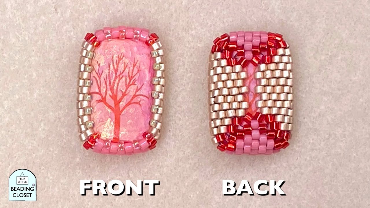 How to make a Rectangular beaded bezel, a bead by bead tutorial YouTube