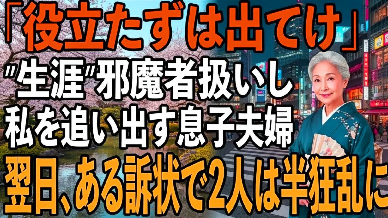 「役立たずは出ていけ」姑の私を”生涯邪魔者扱い”し家から追い出す息子夫婦。その夜、私は静かに微笑み姿を消した→翌日、裁判所から届いた”一通の通知”で2人は半狂乱に【シニアライフ】【60代以上の方へ】