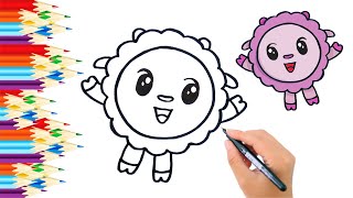Как нарисовать героя мультфильма Малышарики - Барашка  / Рисунок раскраска для детей /  Раскрась Ка