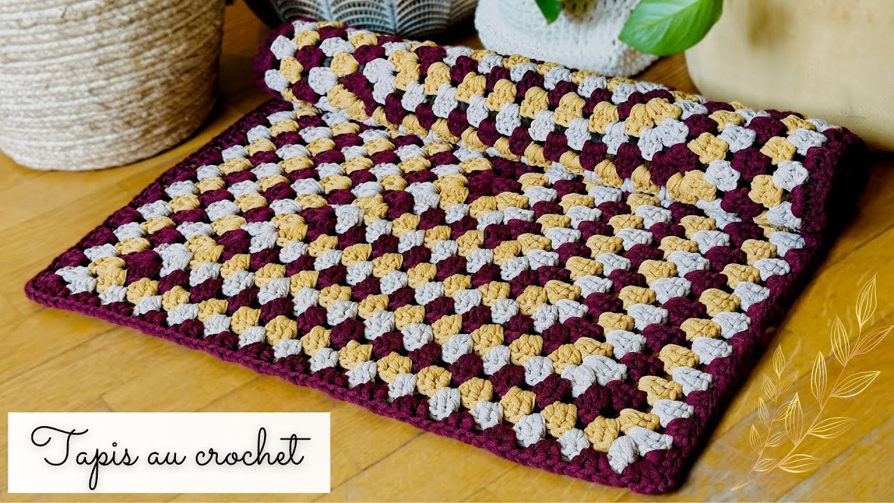 Comment faire un tapis au crochet ✨ Tuto crochet facile gratuit débutant ⭐️ Toutes tailles Déco DIY