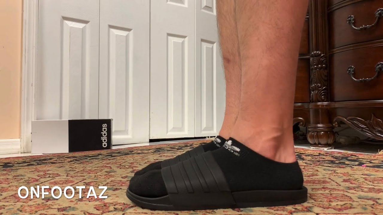 adilette cloudfoam slides black