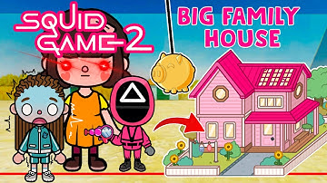 Cute Big Family House 🦑I played squid game for 2M dollars 💸🥲😍Toca Boca House Ideas | Toca Life World