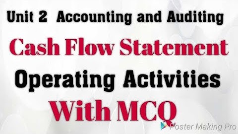Operating Activities | Cash Flow Statement | with MCQ