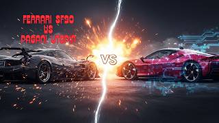 Ferrari SF90 vs Pagani Utopia High Speed Duel #Supercar #NightDrive #Shorts