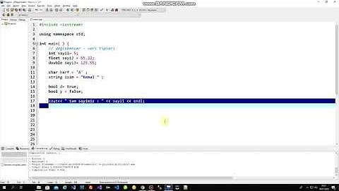 3 C++ Programlama değişkenler ve veri tipleri