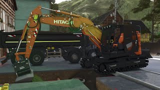 LS25 Construction Site #58 | Exposing house connections with the Hitachi short-tail | Farming Sim 25