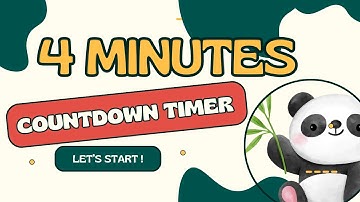 PANDA COUNTDOWN ! 4:00 🐼 countdown timer from 4 minutes to zero in minutes and seconds / 240"