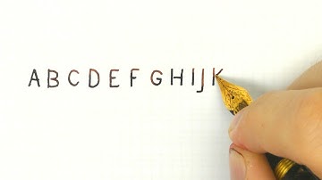 Print handwriting with a fountain pen: Capital letters Alphabet - Handwriting practice
