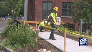 Olive St construction in Greenfield in its final stage