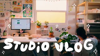 studio vlog 36 ★彡 patreon work, fun w/ friends, japanese snack taste test, & cute plant swap🪴🌲