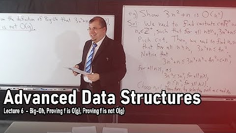 Lecture 6: Big-Oh, Proving f is O(g), Proving f is not O(g) [Advanced Data Structures]