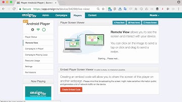 Digital Signage - Remote View and manage your players