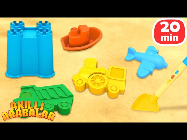 The cartoon Smart Cars. Let's build a wooden turtle with a train