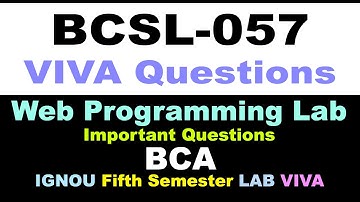 Important [BCSL-057] VIVA Questions Answers [BCSL057] BCA IGNOU [BCSL 057]