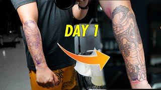 STARTING MY ARM SLEEVE! (DAY 1)