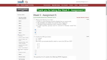 Assignment 5 | Natural Language Processing (NLP) - IIT KGP | NPTEL -2K23 | Artificial Intelligence