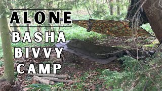 Solo wild camp under a British Army Basha | Simple camp food