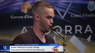 ANDORRA SAX FEST 2023: David Torralbo Alcaide (Spain) plays Three pieces for Clarinet, I. Stravinsky