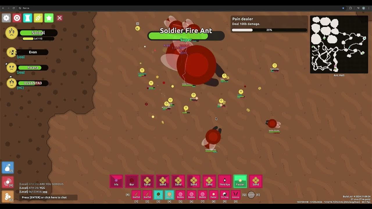 Florr io super fire soldier ant spawns on us youtube