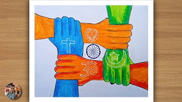 Unity in diversity|United India drawing with oil pastel.
