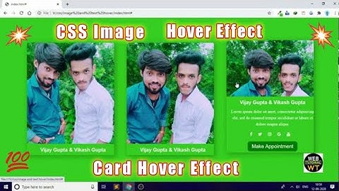 CSS Image Hover Effect / Card Hover Effect Using Html