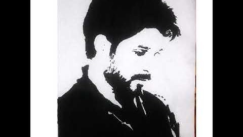 Allu Arjun stencil art // black and white painting