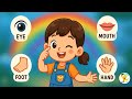 أجزاء الجسم بالإنجليزية مع النطق الصحيح والترجمة جزء1 تعليم الأطفال Body Parts In English 