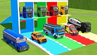 TRANSPORTING AMBULANCE, FORD POLICE, SERVICE TRUCK, FIRE DEPARTEMENT, MERCEDES MINI BUS - FS22