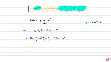 In a `Delta A B C ,` prove the following : `a^2=(b+c)^2-4bc cos^2(A/2)dot`