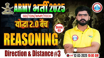 Army Reasoning Class 2025 | Direction and Distance | योद्धा बैच 2.0 Demo Class 3| Reasoning For Army