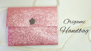 How to make Origami Handbag at home //DIY Origami HANDBAG 👜