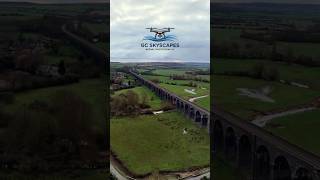 This viaduct has 82 arches! Welland Viaduct #WellandViaduct #Drone #UKLandmarks #DJI #YouTubeShorts