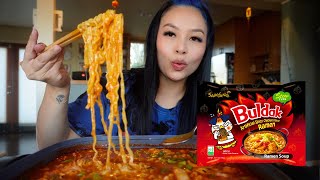 samyang spicy noodles & rice cakes🔥 (recipe   Q&A mukbang)