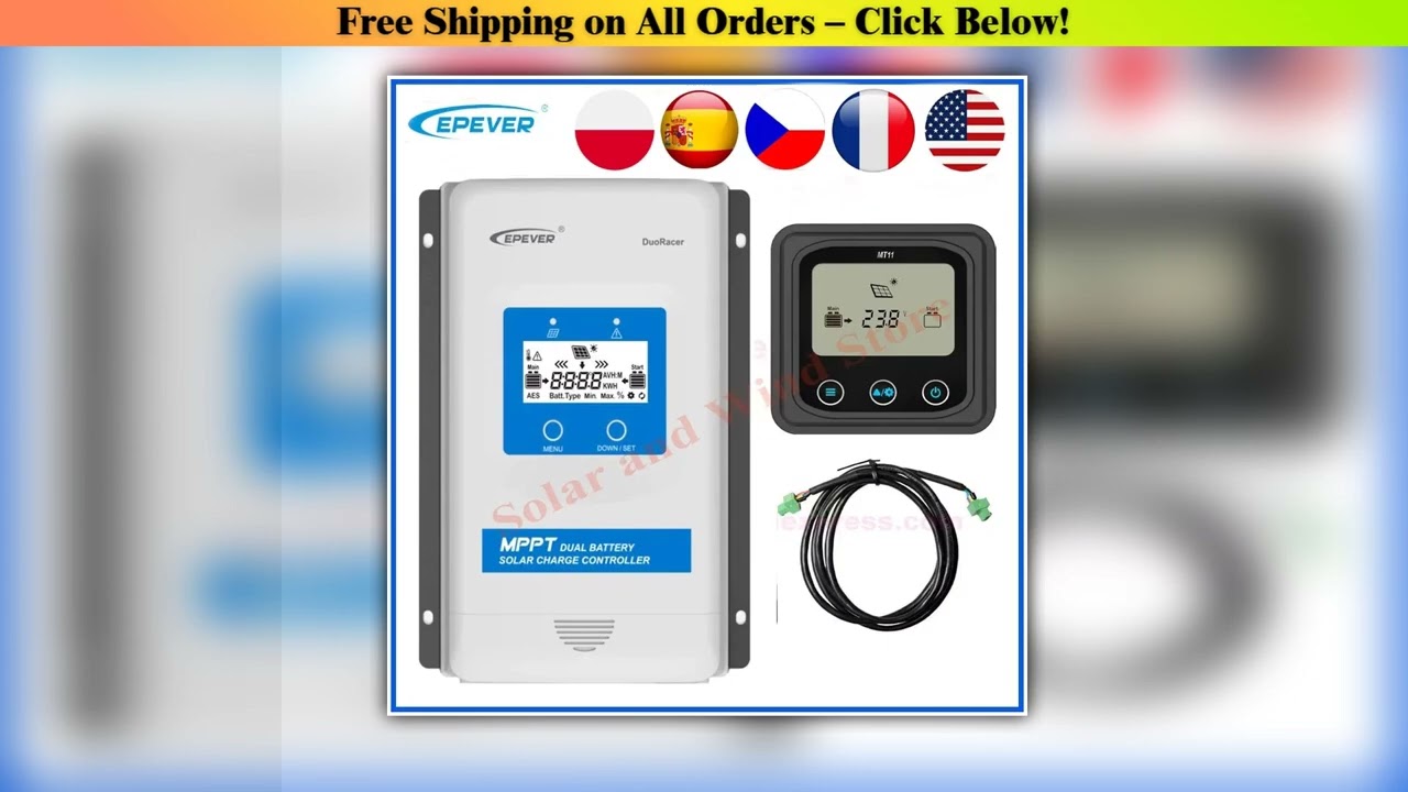 EPEVER DuoRacer Dual Battery MPPT Solar Controller 10A 20A 30A Battery solar charger Regulator