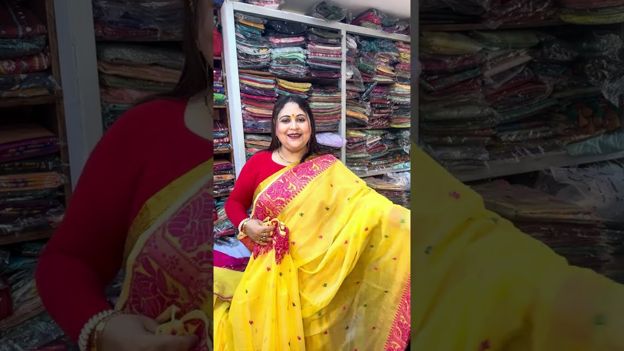 Saraswati puja and Vasanti panchami yellow special saree ❤️😍Booking number:9875389640