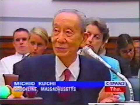 A clip of Michio Kushi testifying before Congress,...