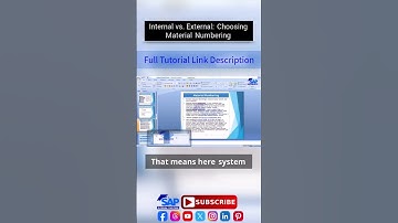 Internal vs. External Choosing Material Numbering | SAP QM Master Data | SAP QM Material Master Data